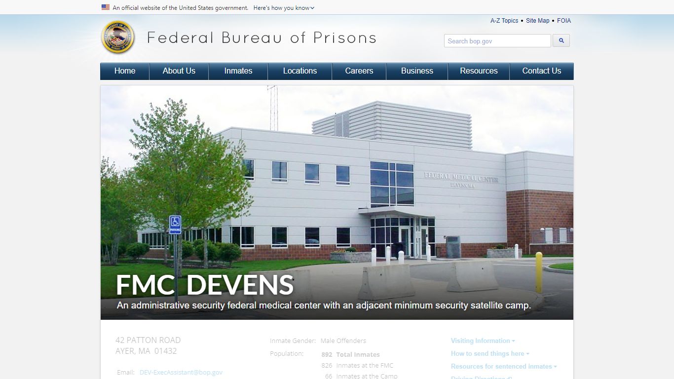 FMC Devens - Federal Bureau of Prisons